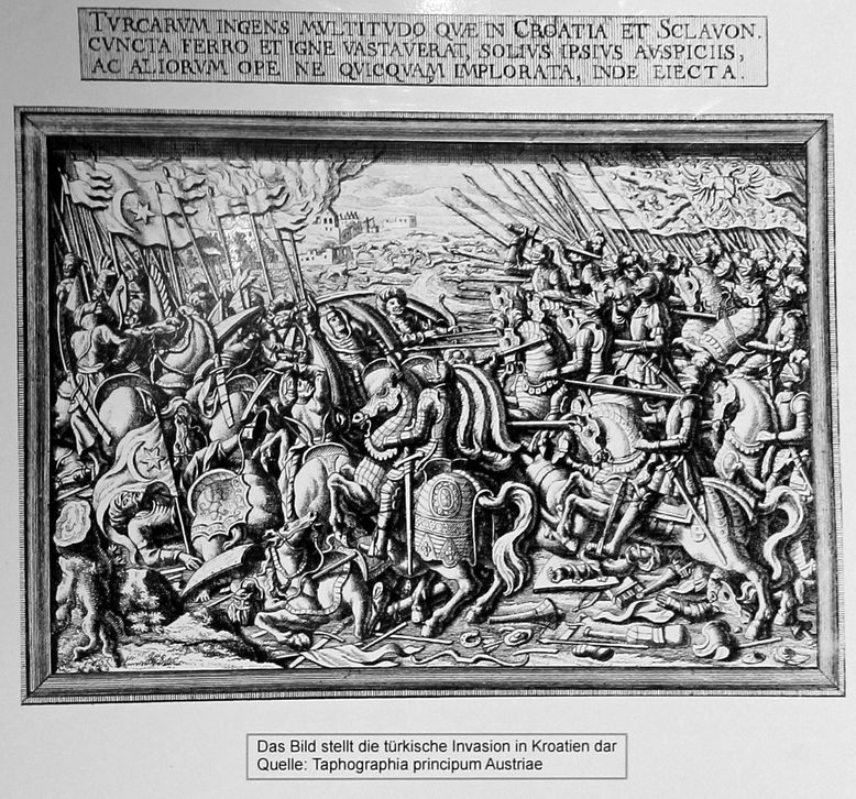 spomenik krbavskoj bitci-prikaz na kenotafu cara Maksimilijana